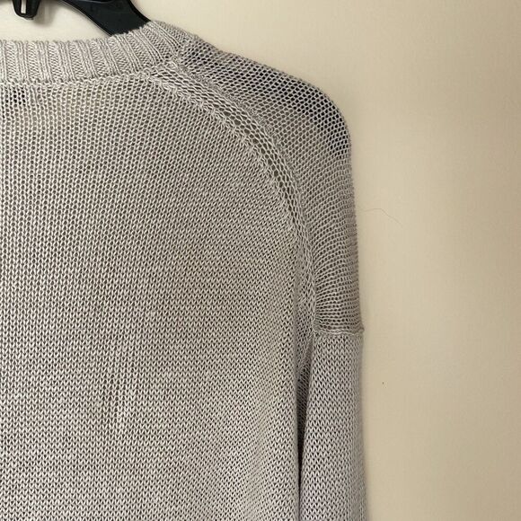 MADEWELL Linen Sweater Women Medium NEW Drop Shoulder Loose Knit Khaki Tan NQ344 - Picture 7 of 15